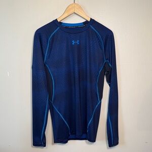 Under Armour Heat Gear Men's Blue Rash Guard Size XL Athletic Workout Gym